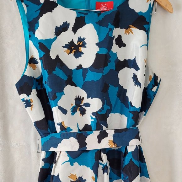 VINTAGE Oscar de la Renta Floral Silk Dress - Picture 2 of 5